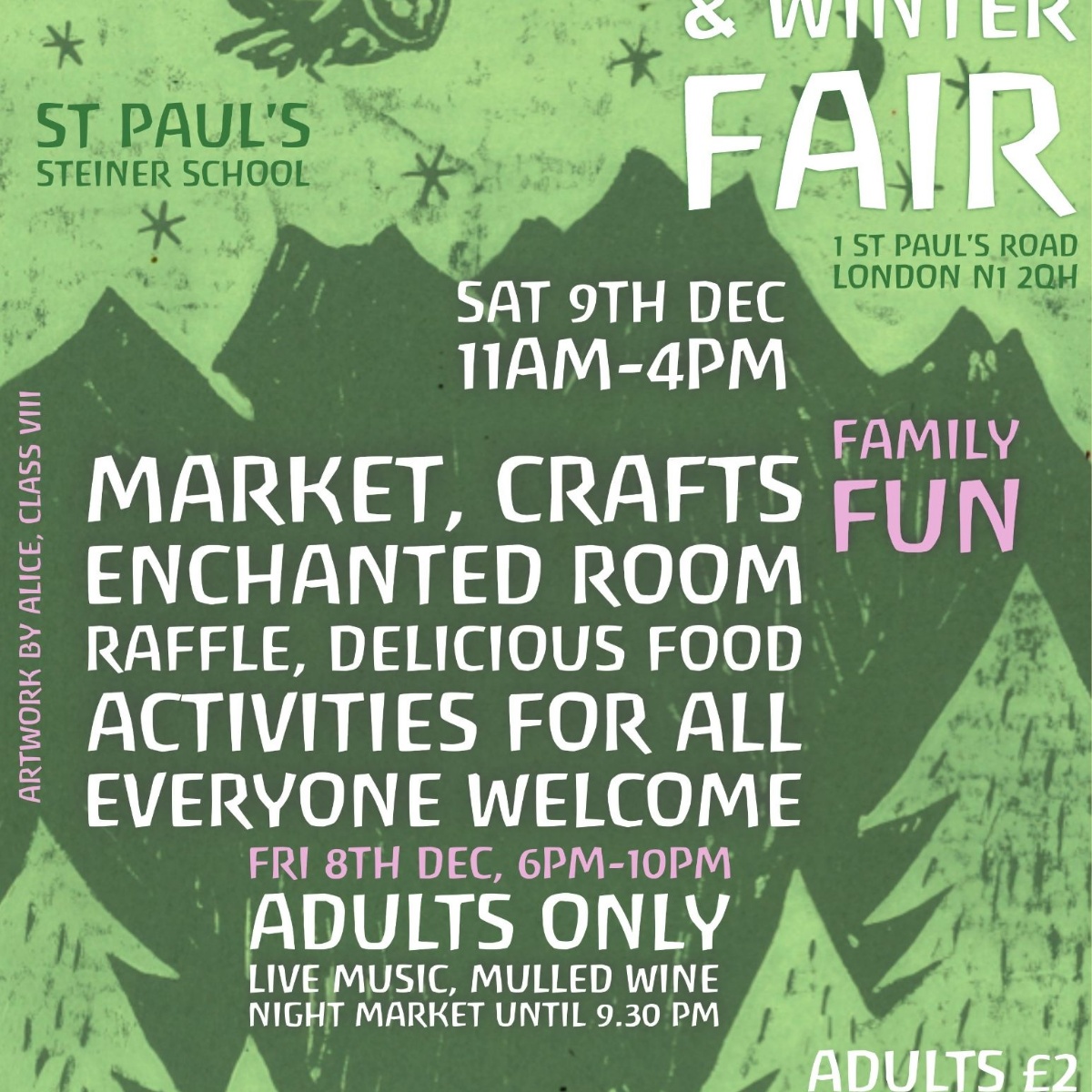 St Paul's Steiner Advent and Winter fair, 8th and 9th December